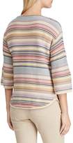 Thumbnail for your product : Chaps Petite Striped Three-Quater-Sleeve Sweater