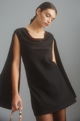 Maeve Cowl Neck Mini Dress Black