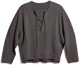 Thumbnail for your product : Vince Lace-Up Oversized Sweater, Heather Graphite