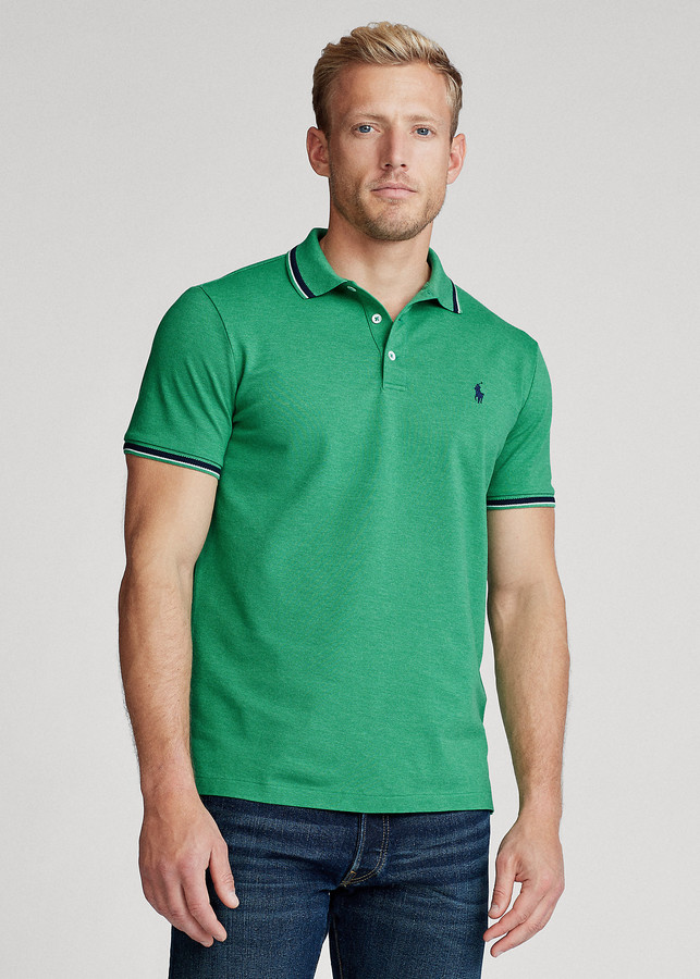 custom slim stretch mesh polo