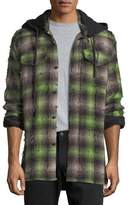 Thumbnail for your product : Off-White Diagonal Stripes Plaid Flannel Hooded Shirt