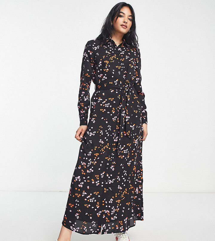 Vero Moda Exclusive floral maxi dress with balloon sleeve print -