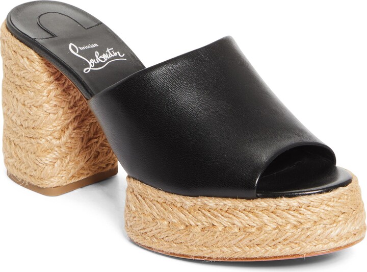 Christian Louboutin Calakala Espadrille Platform Slide Sandal
