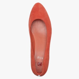 Högl Rosy Orange Suede Wedge Court Shoes