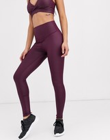 Thumbnail for your product : South Beach wetlook leggings in burgundy