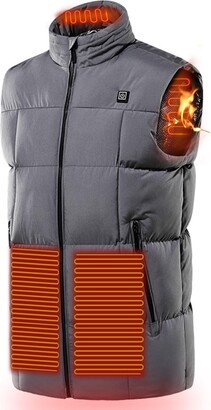 SHULEI Men's Heated Vest Updated Lightweight Stand collar USB Electric  Heated Clothing with 3 Heating Levels Down Jacket Vest (Color : Navy blue -  ShopStyle