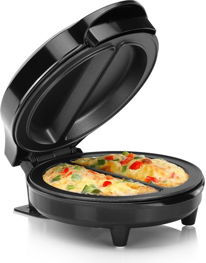 Holstein Housewares 4-Egg Black and Stainless Steel 2-section Omelet Maker