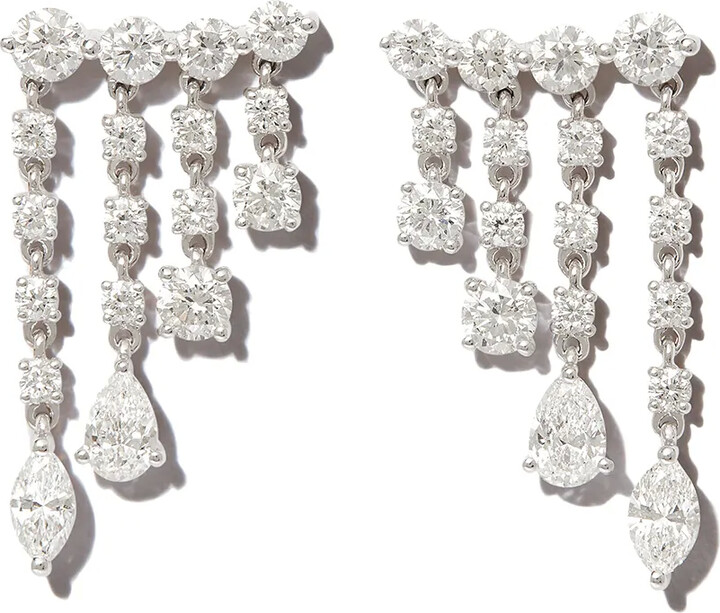 Anita Ko 18kt White Gold Drop Diamond Earrings