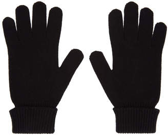 Dolce & Gabbana Black Cashmere Logo Gloves