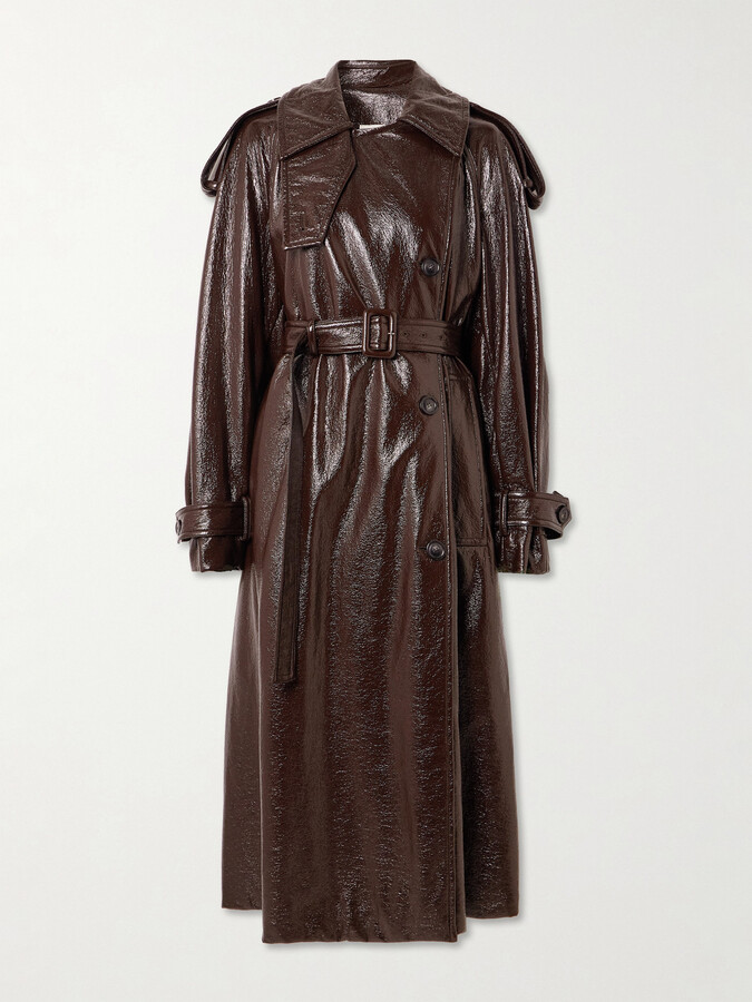 Sportmax Bairo Coated-cotton Trench Coat - Brown