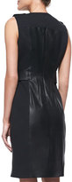 Thumbnail for your product : Tory Burch Luisa Sleeveless Leather & Ponte Dress