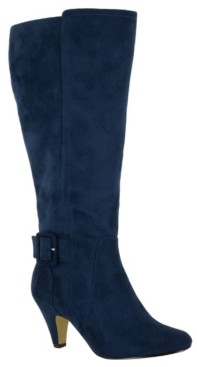 Navy Knee High Leather Boots | Shop the 