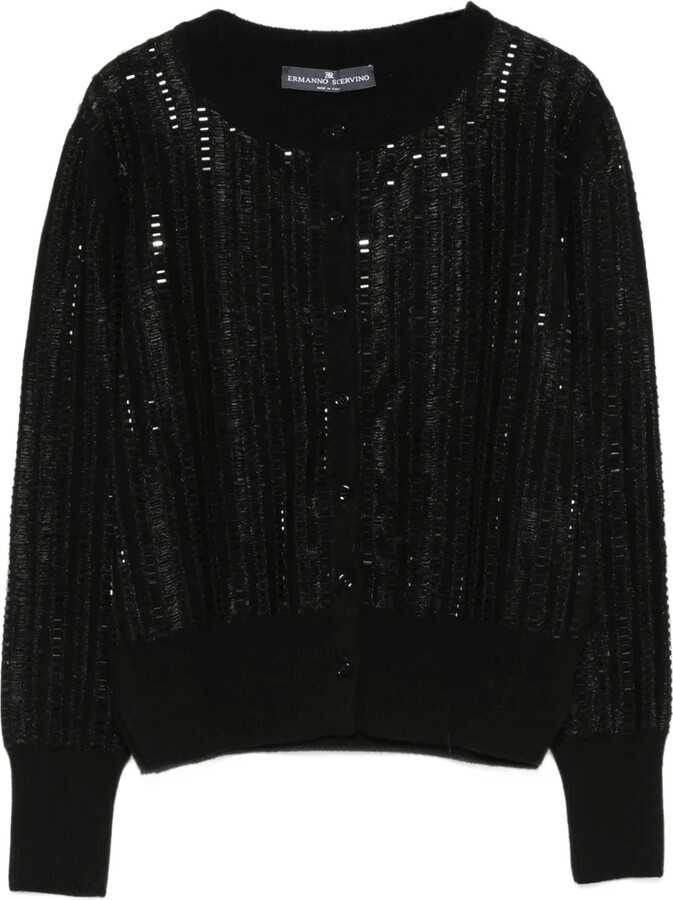 Ermanno Scervino Sequin-Embellished Ribbed Cardigan