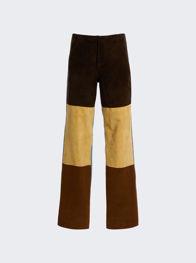 CHRISTOPHER ESBER Spliced Suede Denim Jean Multi And Indigo