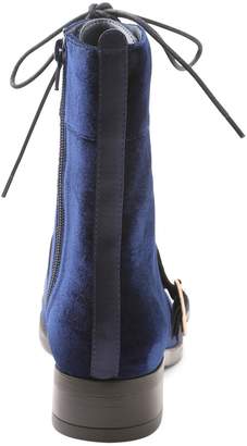 Kensie Carlynn Velvet Lace-Up Boot