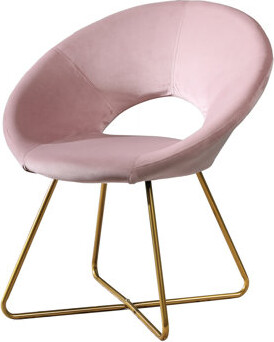 Mercer41 Velvet Accent Chair With Robust Gold Tone Base - Improve Your Home Style Stylish Silky And Elevate Ambiance