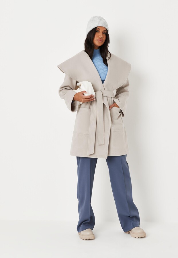 shawl collar swing coat