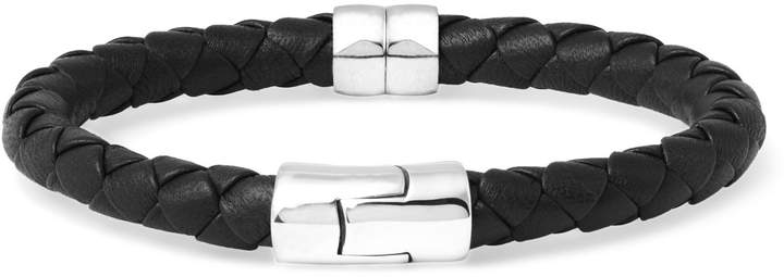 Bottega Veneta Intrecciato Leather And Silver Bracelet - ShopStyle Jewelry