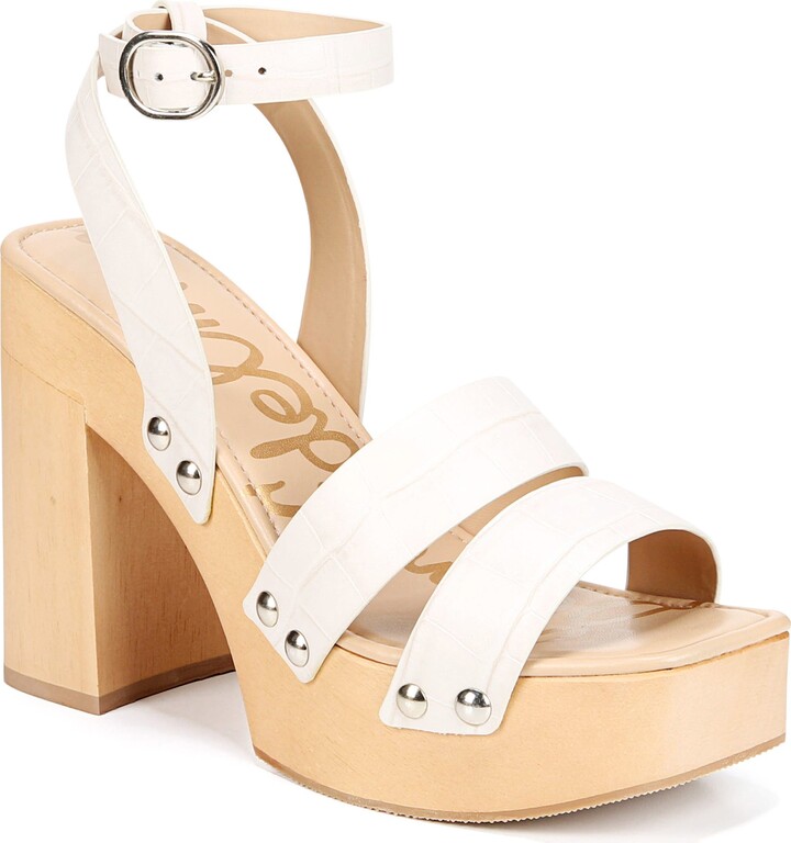 ivory platform block heels