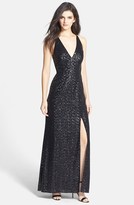 Thumbnail for your product : Aidan Mattox Aidan by Sequin & Mesh Gown