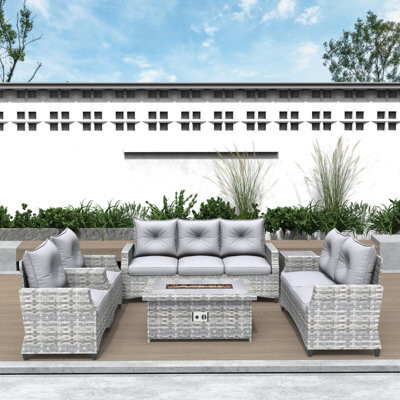 Red Barrel Studio Ronnelle 7 - Person Outdoor Seating Group with Cushions