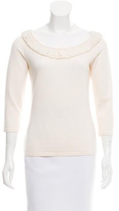 Valentino Sequin-Embellished Wool Top