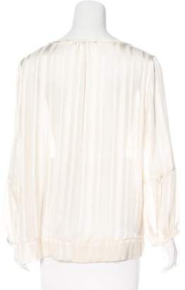Magaschoni Long Sleeve Button-Up Blouse