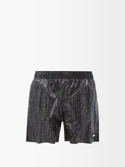 Vetements Code-print Swim Shorts - Multi - ShopStyle