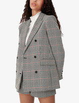 Thumbnail for your product : Maje Voldita checked double-breasted wool-blend blazer
