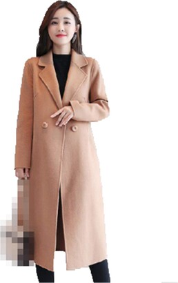 BoxJCNMU Winter Coat Jacket Women Elegant Cashmere Coat Plus Size 3XL  Fashion Wool Jacket Warm Long Coat Cape Female Camel M - ShopStyle