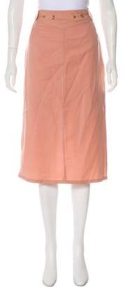 Dries Van Noten Wool Knee-Length Skirt Pink Wool Knee-Length Skirt