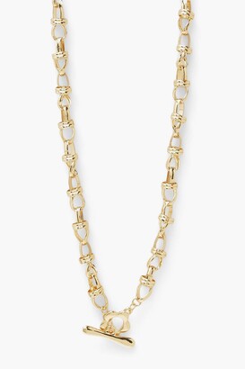 boohoo Flower T Bar Toggle Chunky Chain Necklace