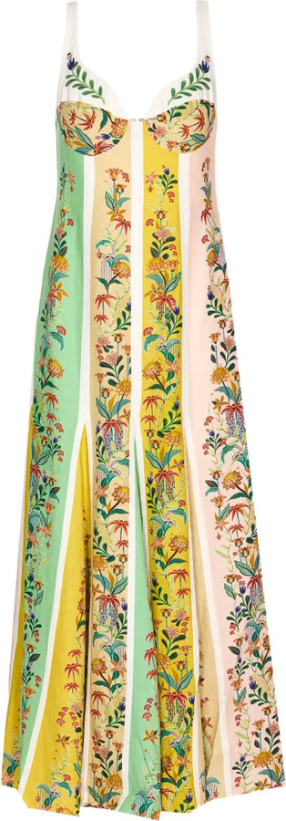 Farm Rio Floral Stripes maxi dress