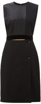 Thumbnail for your product : Burberry Pleated Silk-satin And Wool Shift Dress - Black Multi