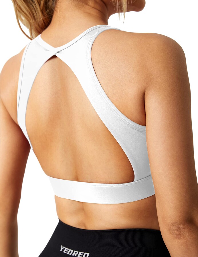YEOREO Cleena Sports Bra for Women Open Back Crop Tops Padded Workout Tank  Tops Backless Workout Yoga Bra - ShopStyle