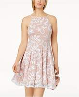 Thumbnail for your product : City Studios Juniors' Sequined Mesh Fit & Flare Dress