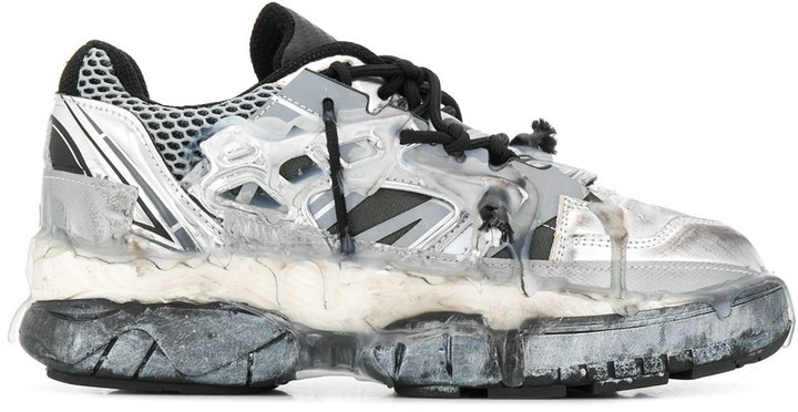 maison margiela silver sneakers
