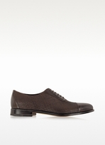 Thumbnail for your product : Fratelli Rossetti Dark Brown Woven Leather Lace up Shoe