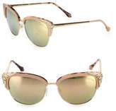 56MM Cat Eye Mirror Sunglasses 
