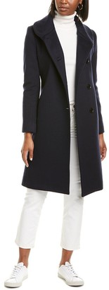 Sofia Cashmere Sofiacashmere Round Collar Wool & Cashmere-Blend Coat
