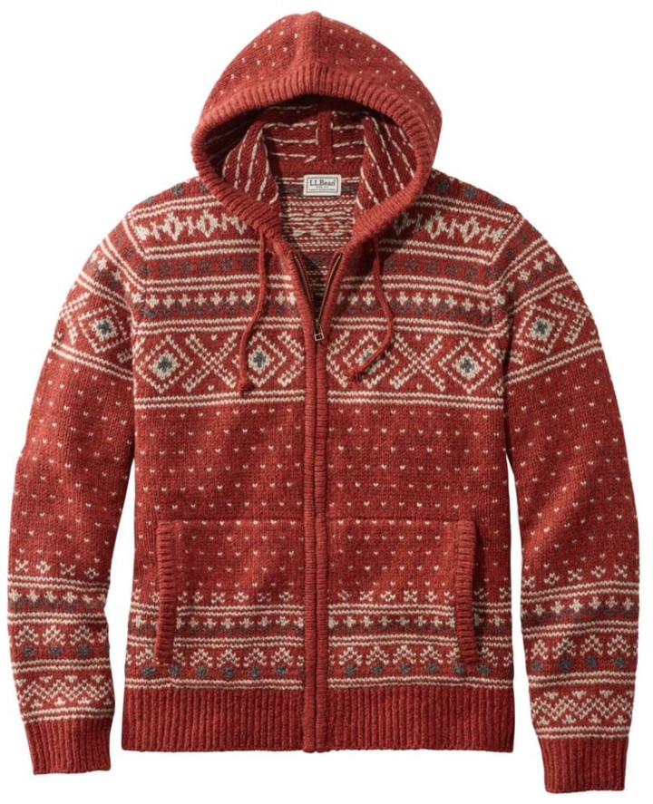 L.L. Bean Men's Classic Ragg Wool Sweater, Zip Hoodie, Fair Isle