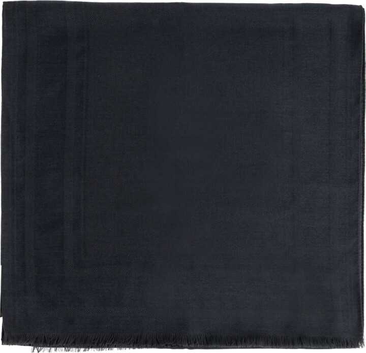 Brioni Scarf With Logo  Navy - Blue