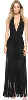 Thumbnail for your product : Herve Leger Sleeveless Fringe Gown