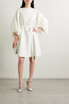 Thumbnail for your product : Roksanda Ayara Belted Velvet-trimmed Crepe Dress - Ivory - UK 6