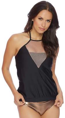 Luxe by Lisa Vogel Chain Reaction High Neck Tankini Top
