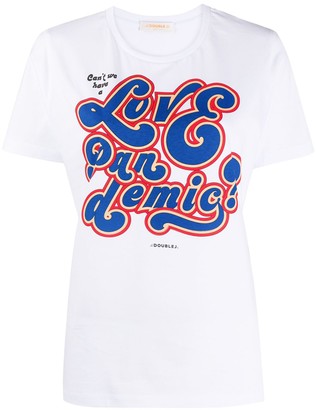 La DoubleJ slogan print T-shirt