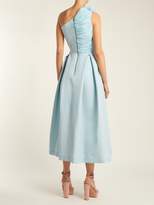 Thumbnail for your product : Preen by Thornton Bregazzi Ted Asymmetric Bodice Cady Midi Dress - Womens - Light Blue