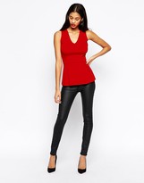 Thumbnail for your product : ASOS COLLECTION Structured Top With Peplum Detail