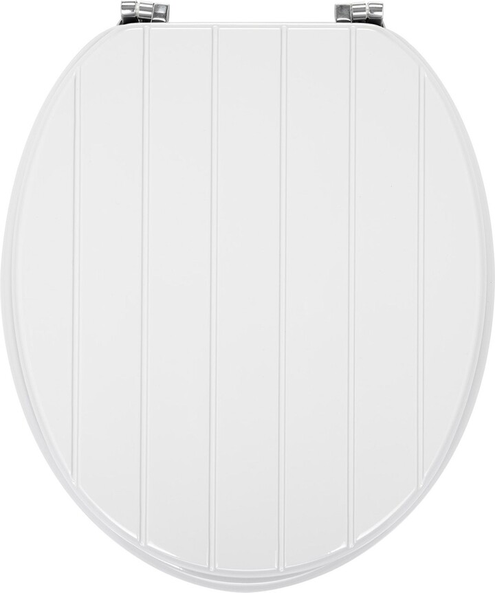 Dunelm Tongue and Groove White Toilet Seat White ShopStyle Bath Accessories