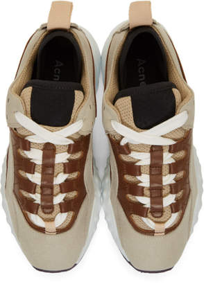 Acne Studios Beige and White Manhattan Sneakers